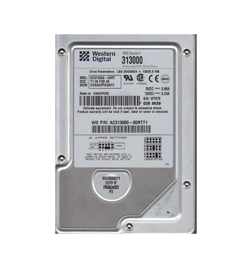 AC313000 - Western Digital 13GB 5400RPM EIDE 3.5" HDD