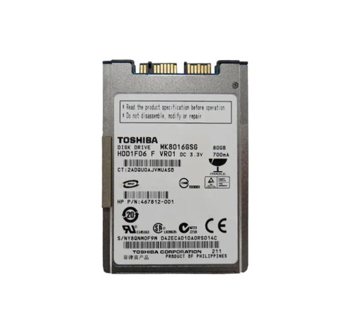 467812-001 - HP 80GB 5400RPM SATA 1.8" HDD