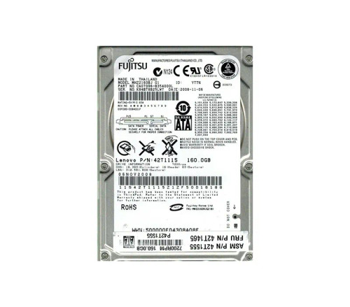 Fujitsu MHZ2160BJ 160GB 7200RPM SATA 3Gb/s 2.5-Inch Mobile Hard Drive