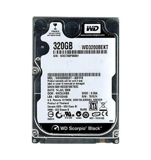 WD3200BEKT-00F3T0 - Western Digital 320GB 7200RPM SATA 16MB 2.5" HDD