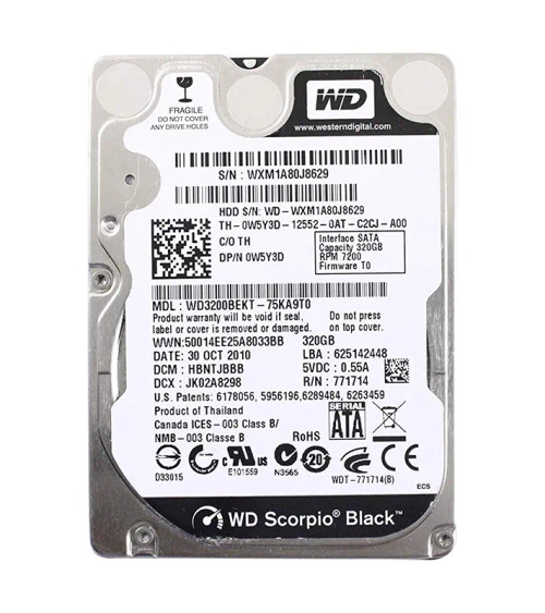 WD3200BEKT-75KA9T0 - Western Digital Scorpio Black 320GB 7200RPM Hard Drive