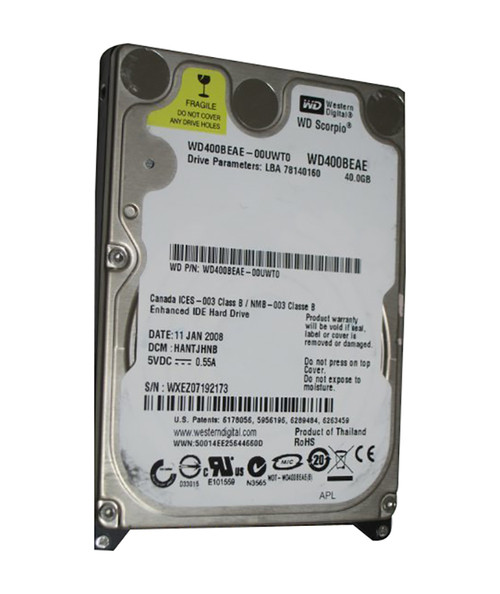 WD400BEAE - Western Digital 40GB 5400RPM 2.5" IDE 2MB HDD