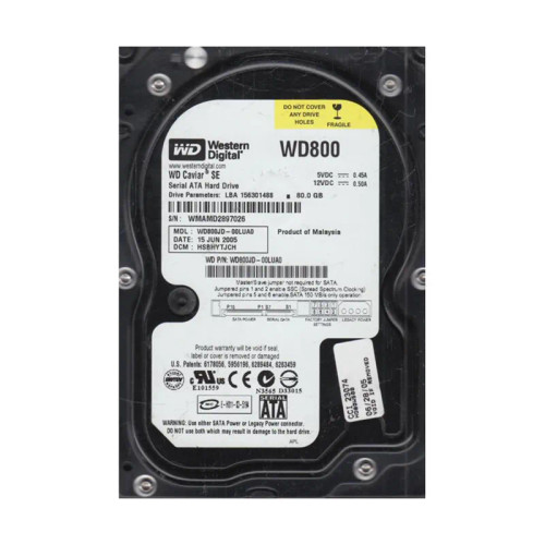 WD800JD-00LUA0 - Western Digital 80GB 7200RPM SATA 8MB 3.5" HDD