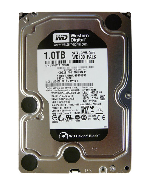 WD1001FALS-41Y6A1 - Western Digital Caviar Black 1TB 7200RPM SATA 3Gb/s 32MB Cache 3.5-Inch Hard Drive