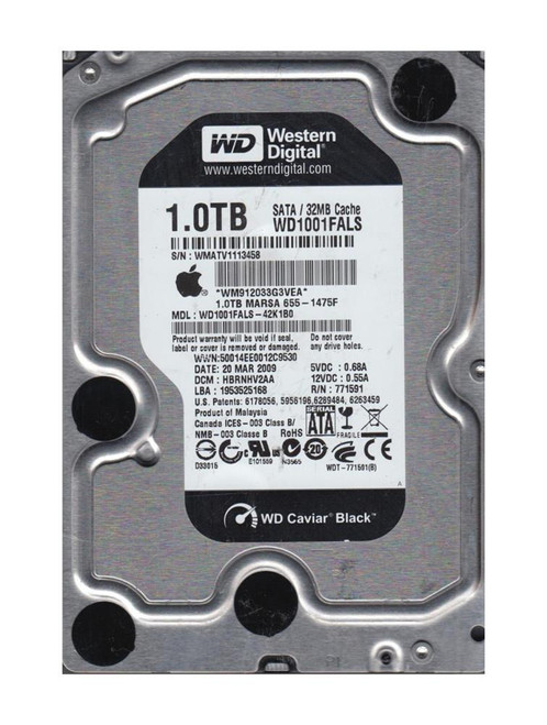 WD1001FALS-42K1B0 - Western Digital 1TB 7200RPM SATA 3Gb/s 32MB 3.5" HDD