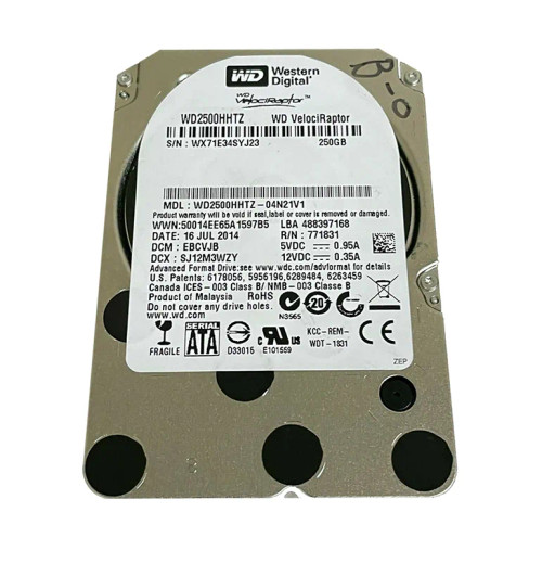 WD2500HHTZ-04N21V1 - Western Digital 250GB 10000RPM SATA 6Gb/s 3.5" HDD