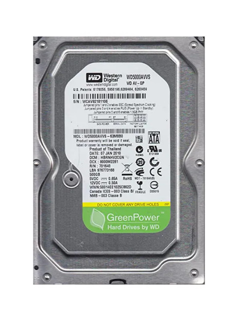 WD5000AVVS-63M8B0 - Western Digital 500GB 7200RPM SATA 3.5-Inch HDD
