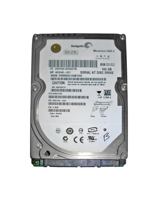 463646-001 - HP 160GB 5400RPM SATA 8MB 2.5" HDD