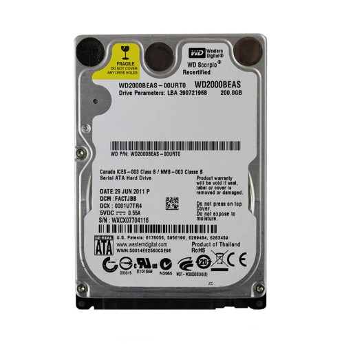 WD2000BEAS - Western Digital 200GB 5400RPM SATA 2.5" HDD