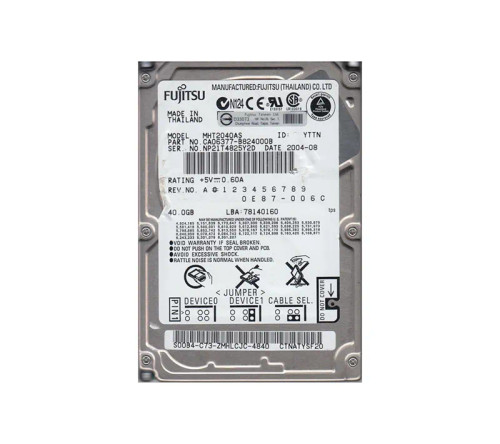 CA06377-B824000B - Fujitsu 40GB 5400RPM IDE ATA-100 8MB 2.5" HDD