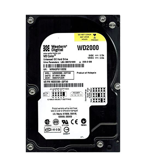 WD2000BB-22FTA0 - Western Digital 200GB 7200RPM EIDE 2MB 3.5" HDD