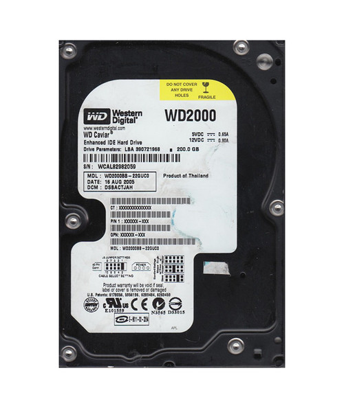 WD2000BB-22GUC0 - Western Digital 200GB 7200RPM EIDE 2MB 3.5" HDD