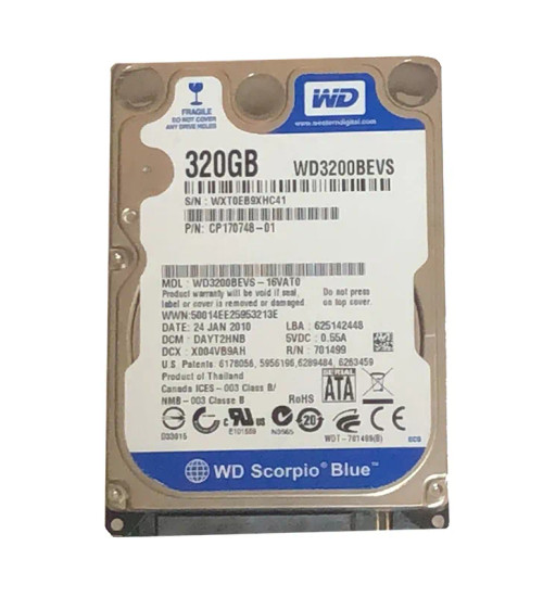 WD3200BEVS-16VAT0 - Western Digital 320GB 5400RPM SATA 8MB 2.5" HDD