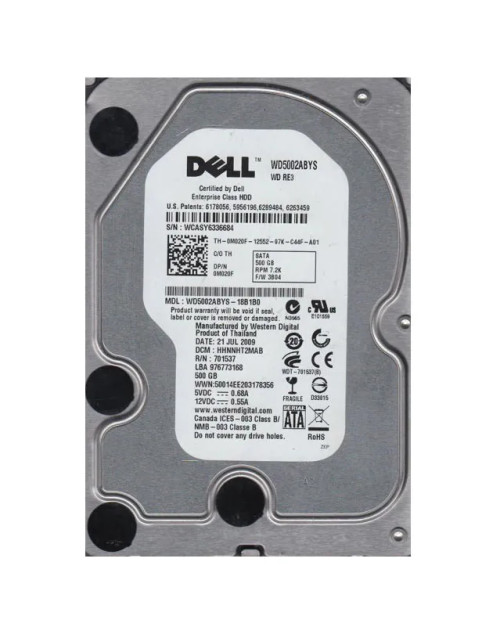 WD5002ABYS-18B1B0 - Western Digital 500GB 7200RPM SATA 3.5" 16MB HDD