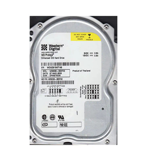 WD80EB-28DFH2 - Western Digital 8GB 5400RPM EIDE 2MB 3.5" HDD