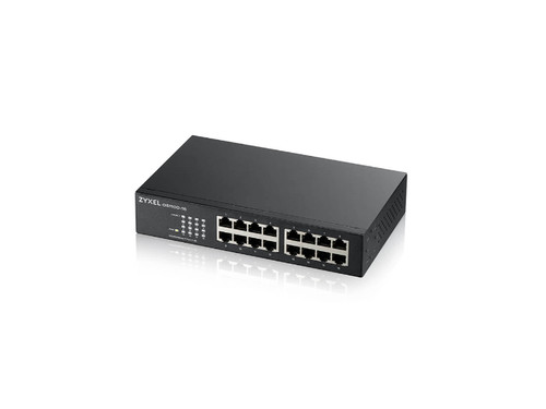 GS1100-16 - ZyXEL 16 x Ports 10/100/1000Base-T Layer 2 Unmanaged 1U Rack-mountable Gigabit Ethernet Network Switch