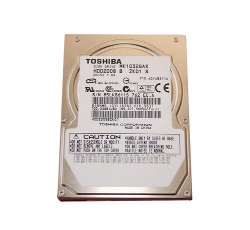 HDD2D08 - TOSHIBA 100GB 5400RPM IDE ATA-100 16MB 2.5" HDD