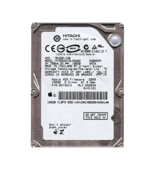 HTS543216L9SA02 - Hitachi 160GB 5400RPM SATA 8MB 2.5" HDD