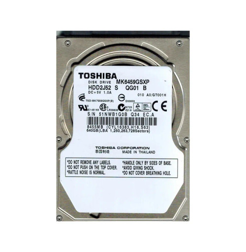 HDD2J52 - TOSHIBA 640GB 5400RPM SATA 8MB 2.5" HDD
