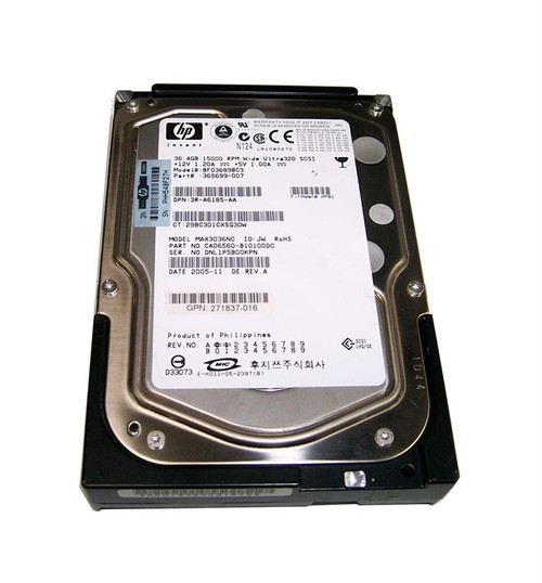 365699-007 - HP 36.4GB 15000RPM Ultra320 SCSI 3.5-Inch Hard Drive
