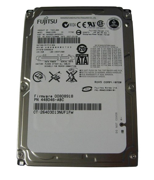 MHW2100BH - Fujitsu 100GB 5400RPM SATA 8MB 2.5" HDD