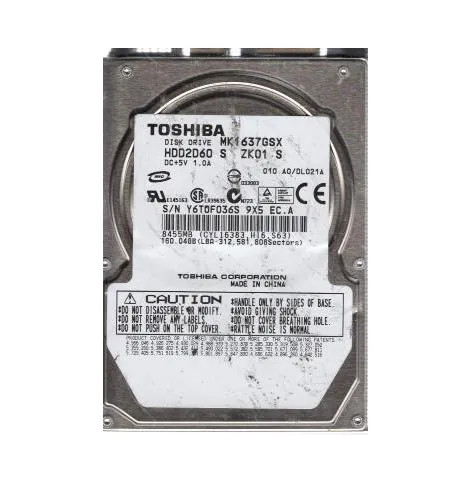 HDD2D60S - TOSHIBA 160GB 5400RPM SATA 8MB 2.5" HDD