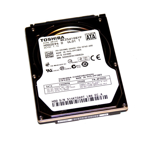 3YRW5 - Dell 250GB 7200RPM SATA 2.5" HDD