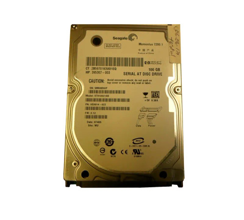 395307-003 - HP 100GB 7200RPM SATA 1.5Gb/s 2.5" HDD