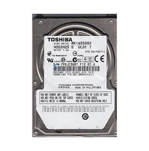 HDD2H25E - TOSHIBA 160GB 5400RPM SATA 8MB 2.5" HDD