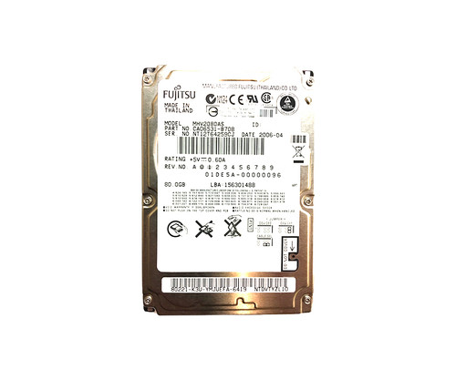 MHV2080AS - Fujitsu 80GB 5400RPM IDE Ultra ATA/100 ATA-6 8MB Cache 2.5-Inch Hard Drive