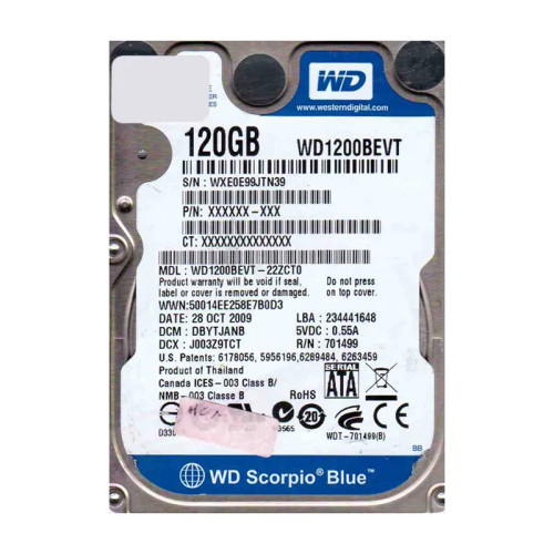 WD1200BEVT-22ZCT0 - Western Digital 120GB SATA 5400RPM 2.5" HDD