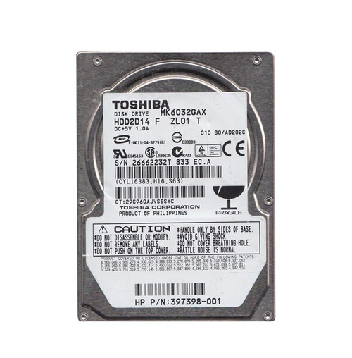 HDD2D14 - TOSHIBA 60GB 5400RPM IDE ATA-100 8MB 2.5" HDD