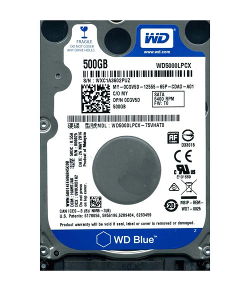 WD5000LPCX-75VHAT0 - Western Digital 500GB 5400RPM SATA 16MB 2.5" HDD