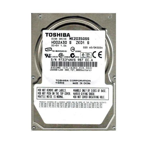 HDD2A30S - TOSHIBA 200GB 4200RPM SATA 8MB 2.5" HDD
