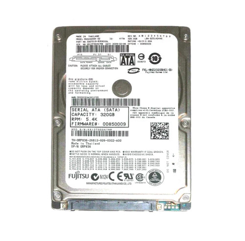 RP836 - Dell 320GB 5400RPM SATA 8MB 2.5" HDD
