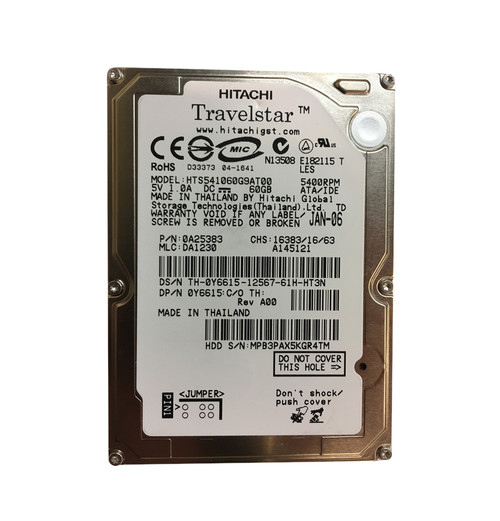 Hitachi 60GB 5400RPM ATA 100 2.5 8MB Cache Travelstar Hard Drive compatible with laptops