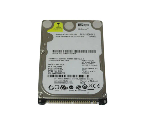 WD1200BEVE-00UYT0 - Western Digital 120GB 5400RPM PATA 8MB 2.5" HDD