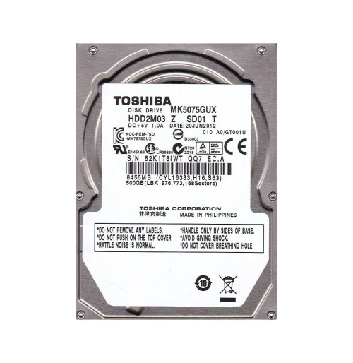 MK5075GUX - TOSHIBA 500GB 5400RPM USB 3.0 2.5" HDD
