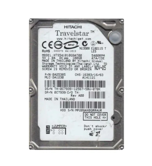0A25385 - Hitachi 100GB 5400RPM 2.5" IDE 8MB HDD