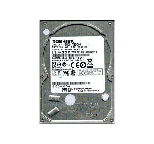 MQ01ABD064 - Toshiba MQ01ABD Series 640GB 5400RPM SATA 3Gb/s 8MB Cache 2.5-Inch Hard Drive