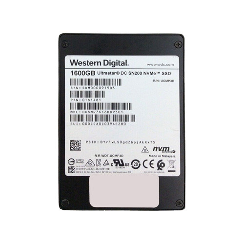 HUSMR7616BDP301 - HGST 1.6TB NVMe PCIe 3.0 U.2 2.5" SSD