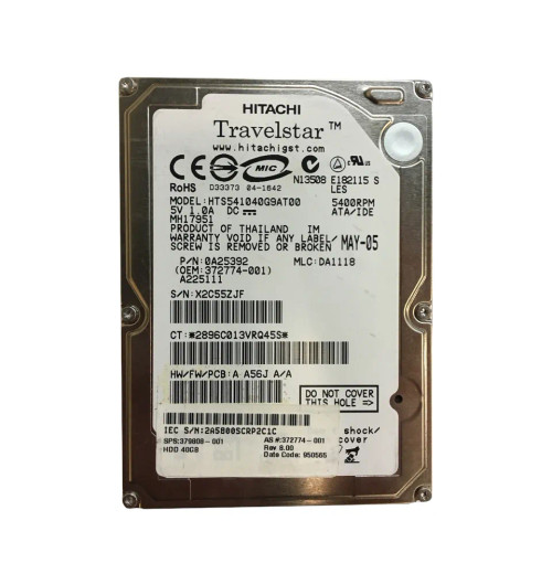 0A25392 - Hitachi 40GB 5400RPM IDE ATA-100 8MB 2.5" HDD