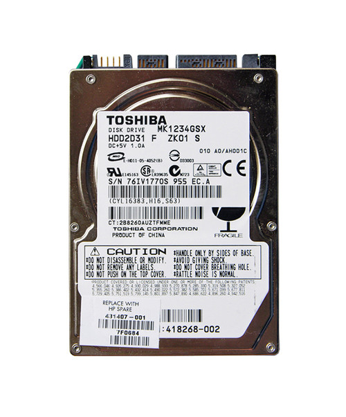 418268-002 - HP 120GB 5400RPM SATA 1.5Gb/s 2.5" HDD