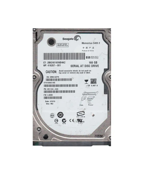 418267-001 - HP 160GB 5400RPM SATA 2.5" HDD