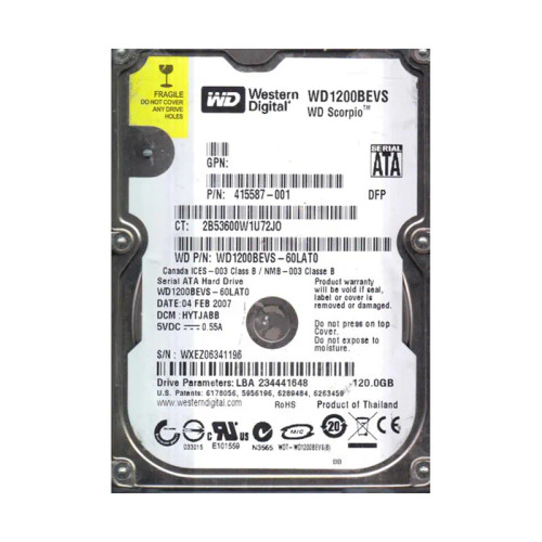 WD1200BEVS-60LAT0 - Western Digital 120GB 5400RPM 2.5" SATA HDD