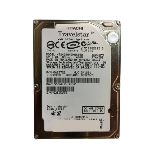 0A25722 - Hitachi 40GB 4200RPM 2.5" IDE HDD