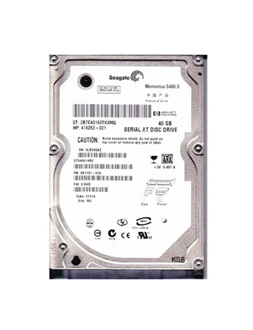 418262-001 - HP 40GB 5400RPM SATA 1.5Gb/s 2.5" HDD