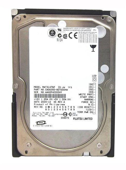 MAT3147NP - Fujitsu 146GB 10000RPM Ultra320 SCSI 3.5" HDD