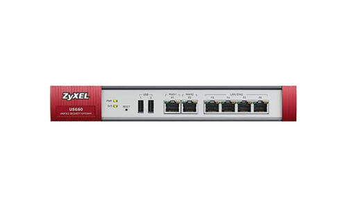 USG60 - ZyXEL 4 x Ports RJ-45 LAN/DMZ + 2 x Port RJ-45 WAN Unified Security Gateway for NWA5120 Series Unfied Access Point