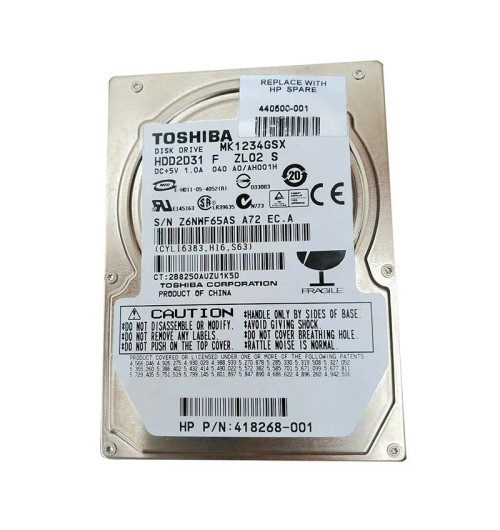 HDD2D31F - TOSHIBA 120GB 5400RPM SATA 8MB 2.5" HDD